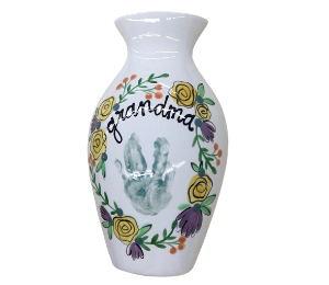 Logan Floral Handprint Vase
