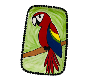 Logan Scarlet Macaw Plate